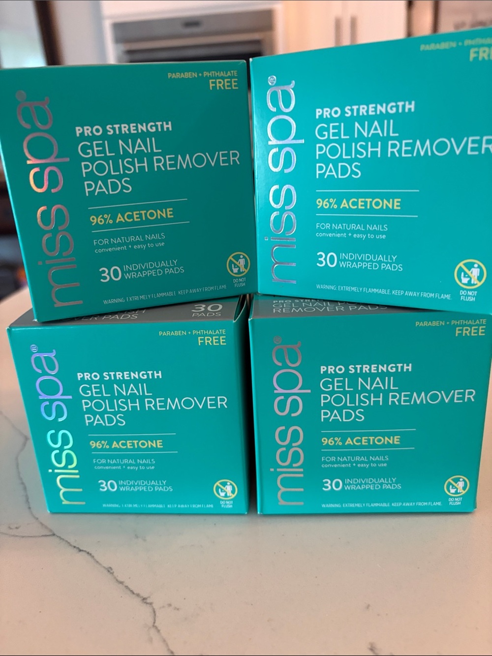 Pro Strength Gel Nail Polish Remover Pads - Teal (96% Acetone)